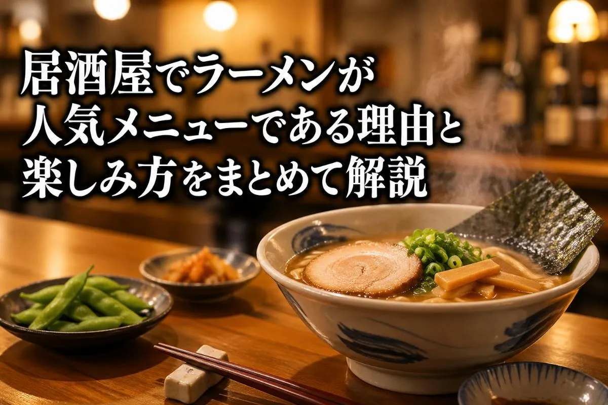 居酒屋でラーメンが人気メニューである理由と楽しみ方をまとめて解説